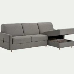 Canapé 3 Places|Canapé Convertible*alinea Canapé d'angle réversible convertible en tissu matelas densité 35kg/m3 - Gris