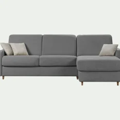 Canapé D'Angle*alinea Canapé d'angle réversible convertible en tissu Sogno matelas densité 35kg/m3 - restanque Gris