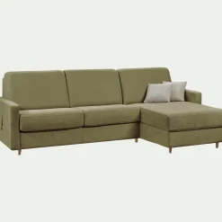 Canapé 3 Places|Canapé D'Angle*alinea Canapé d'angle réversible conible en tissu Stella matelas densité 25kg/m3 - cèdre Vert