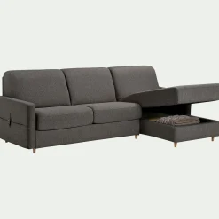 Canapé 3 Places|Canapé Convertible*alinea Canapé d'angle réversible convertible en tissu matelas densité 25kg/m3 - vésuve Gris