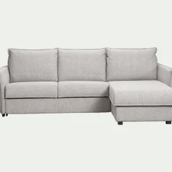 Canapé 3 Places|Canapé Convertible*alinea Canapé d'angle réversible convertible en tissu Stella avec matelas densité 25kg/m3 - borie Gris