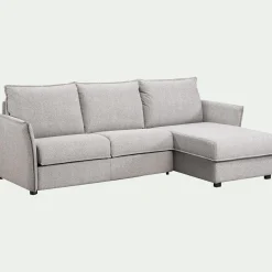 Canapé 3 Places|Canapé Convertible*alinea Canapé d'angle réversible convertible en tissu Stella avec matelas densité 25kg/m3 - borie Gris