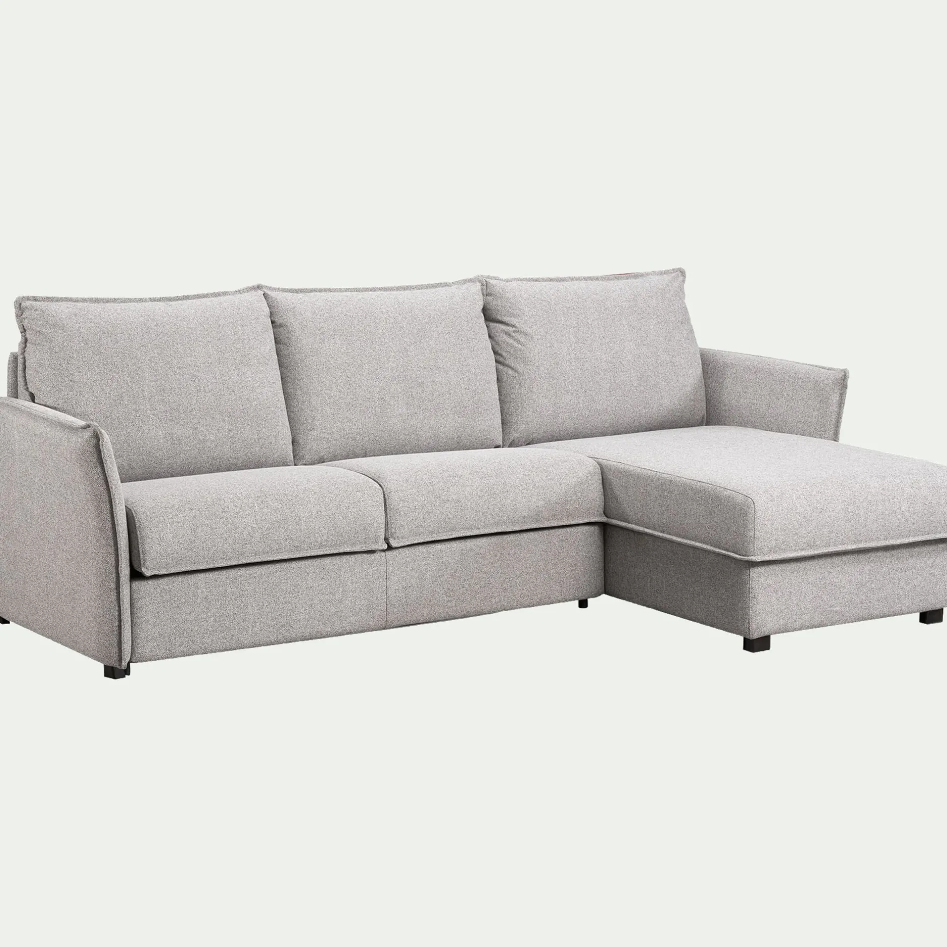 Canapé 3 Places|Canapé Convertible*alinea Canapé d'angle réversible convertible en tissu Stella avec matelas densité 25kg/m3 - borie Gris