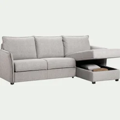 Canapé 3 Places|Canapé Convertible*alinea Canapé d'angle réversible convertible en tissu Stella avec matelas densité 25kg/m3 - borie Gris