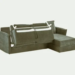 Canapé 3 Places|Canapé Convertible*alinea Canapé d'angle réversible conible en tissu avec matelas densité 25kg/m3 - cèdre Vert