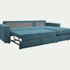 Canapé En Tissu|Canapé 4 Places*alinea Canapé d'angle réversible convertible en tissu tramé - figuerolles Bleu