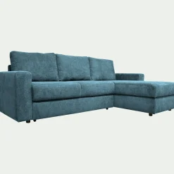 Canapé En Tissu|Canapé 4 Places*alinea Canapé d'angle réversible convertible en tissu tramé - figuerolles Bleu