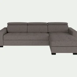 Canapé 4 Places|Canapé Convertible*alinea Canapé d'angle réversible convertible matelas Bultex en tissus pop avec accoudoirs 20cm - taupe Gris