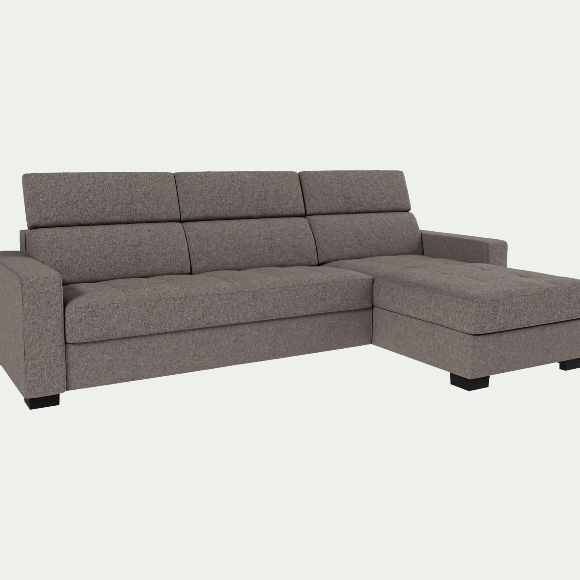 Canapé 4 Places|Canapé Convertible*alinea Canapé d'angle réversible convertible matelas Bultex en tissus pop avec accoudoirs 20cm - taupe Gris