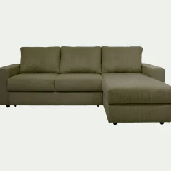 Canapé En Velours|Canapé En Tissu*alinea Canapé d'angle réversible conible en velours côtelé - cèdre Vert