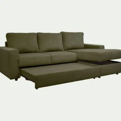 Canapé En Velours|Canapé En Tissu*alinea Canapé d'angle réversible conible en velours côtelé - cèdre Vert