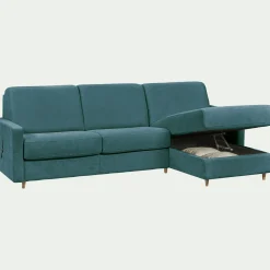 Canapé 3 Places|Canapé D'Angle*alinea Canapé d'angle réversible convertible en tissu Stella matelas densité 25kg/m3 - Bleu