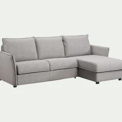 Canapé 3 Places|Canapé Convertible*alinea Canapé d'angle réversible convertible en tissu Stella avec matelas densité 25kg/m3 - moyen Gris