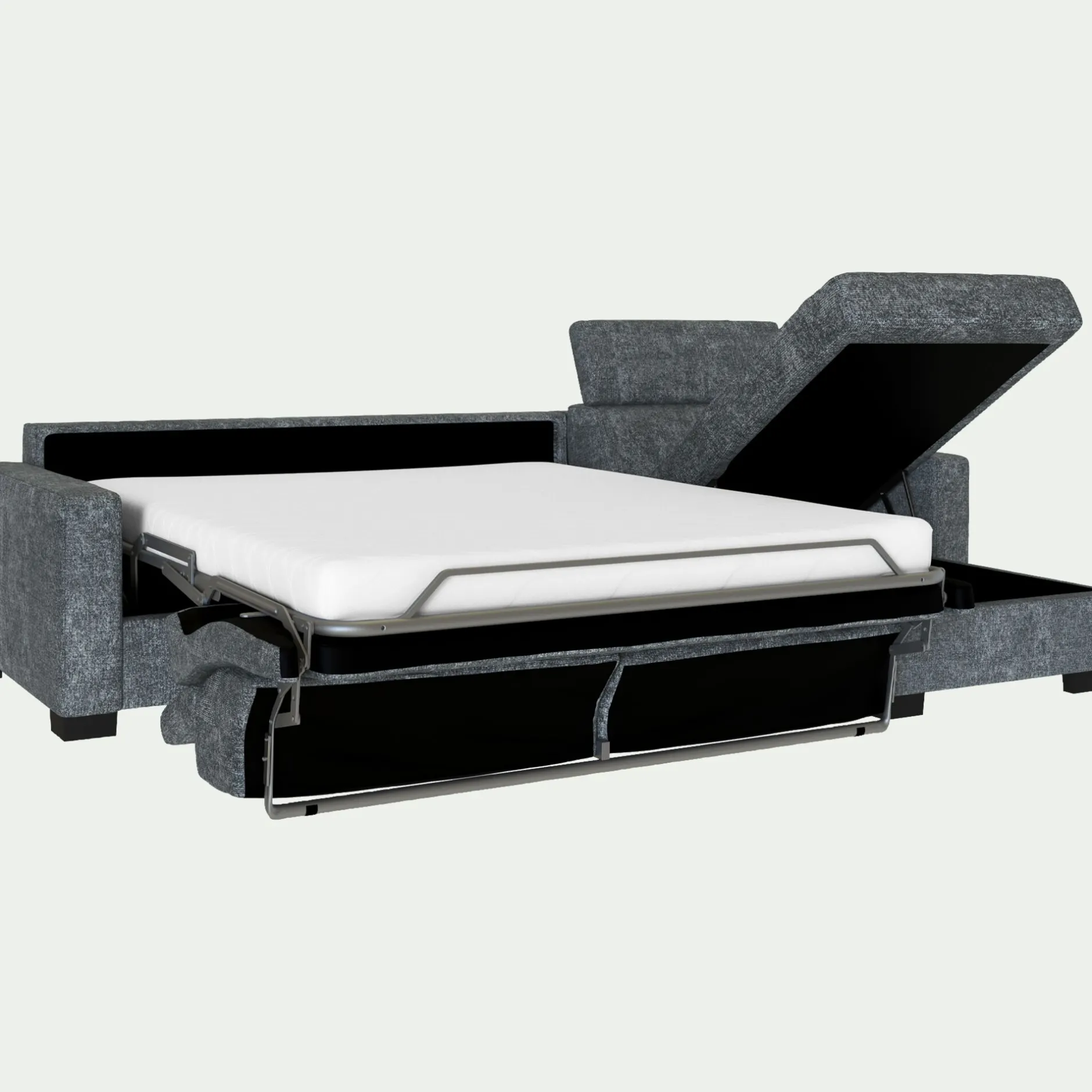 Canapé Convertible|Canapé D'Angle*alinea Canapé d'angle réversible convertible en tissu genesis avec accoudoirs 15cm - ardoise Gris