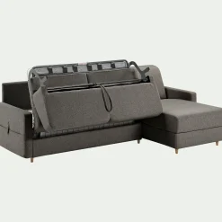 Canapé 3 Places|Canapé Convertible*alinea Canapé d'angle réversible convertible en tissu matelas densité 35kg/m3 - vésuve Gris