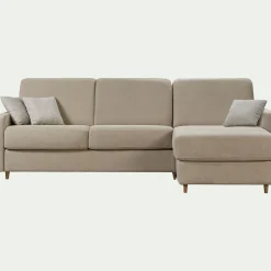 Canapé 3 Places|Canapé D'Angle*alinea Canapé d'angle réversible convertible en tissu Stella matelas densité 25kg/m3 - roucas Beige