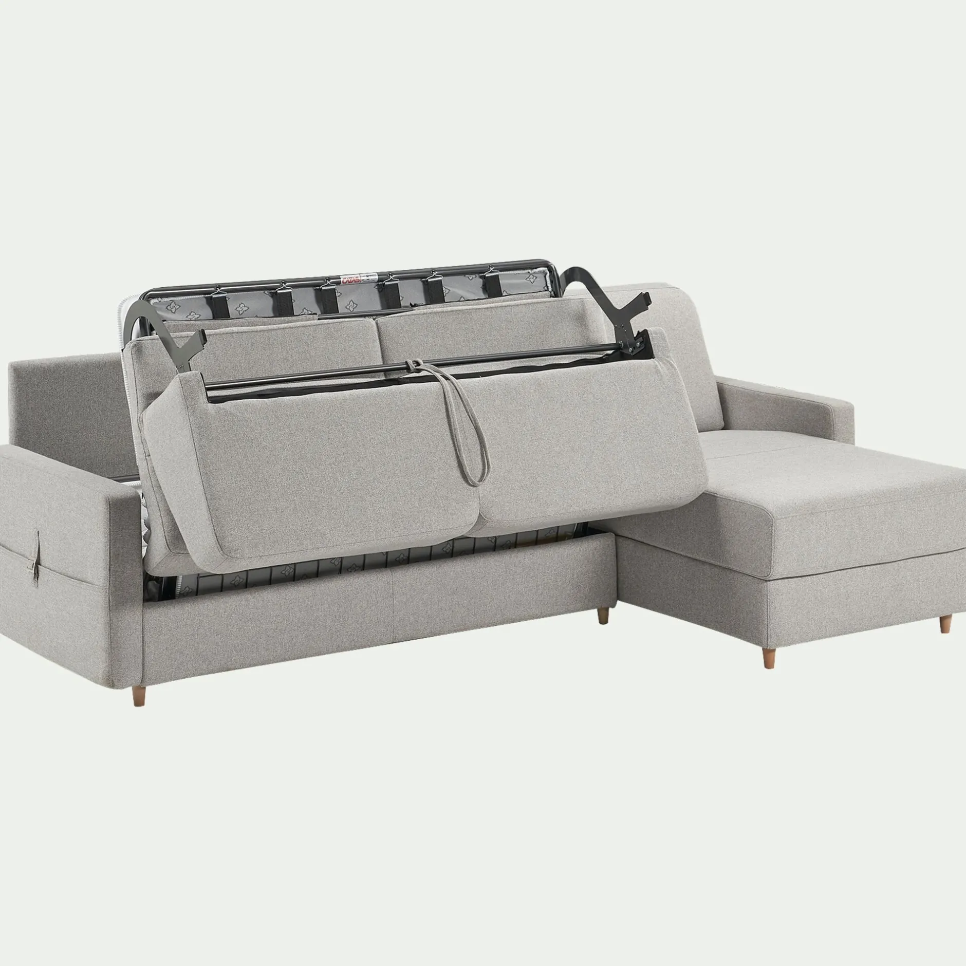 Canapé 3 Places|Canapé Convertible*alinea Canapé d'angle réversible convertible en tissu matelas densité 25kg/m3 - borie Gris