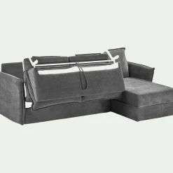 Canapé 3 Places|Canapé Convertible*alinea Canapé d'angle réversible convertible en tissu avec matelas densité 25kg/m3 - restanque Gris