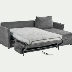 Canapé 3 Places|Canapé Convertible*alinea Canapé d'angle réversible convertible en tissu avec matelas densité 25kg/m3 - restanque Gris