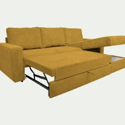 Canapé En Tissu|Canapé 4 Places*alinea Canapé d'angle réversible convertible en tissu tramé - argan Jaune