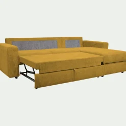 Canapé En Tissu|Canapé 4 Places*alinea Canapé d'angle réversible convertible en tissu tramé - argan Jaune