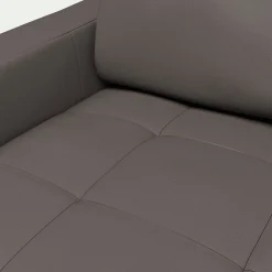 Canapé En Cuir|Canapé 4 Places*alinea Canapé d'angle réversible fixe en cuir de buffle avec accoudoirs 15cm - taupe Gris