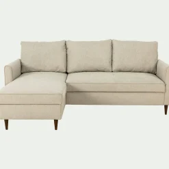 Canapé En Tissu|Canapé 3 Places*alinea Canapé d'angle réversible fixe en tissu Loft - roucas Beige