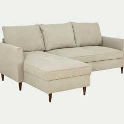 Canapé En Tissu|Canapé 3 Places*alinea Canapé d'angle réversible fixe en tissu Loft - roucas Beige