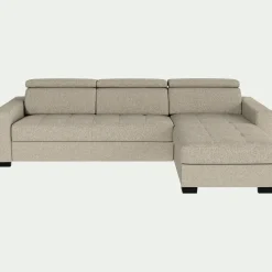 Canapé En Tissu|Canapé 3 Places*alinea Canapé d'angle réversible fixe en tissu pop avec accoudoirs 20cm - Beige