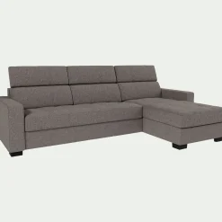 Canapé D'Angle|Canapé En Tissu*alinea Canapé d'angle réversible fixe en tissu pop avec accoudoirs 20cm - taupe Gris
