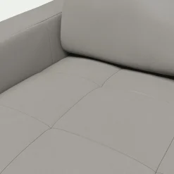 Canapé En Cuir|Canapé 4 Places*alinea Canapé d'angle réversible fixe en cuir de buffle avec accoudoirs 20cm - borie Gris