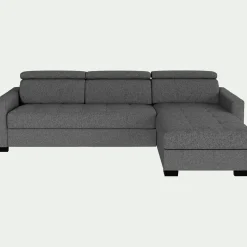 Canapé 4 Places|Canapé Fixe*alinea Canapé d'angle réversible fixe en tissu pop avec accoudoirs 15cm - moyen Gris