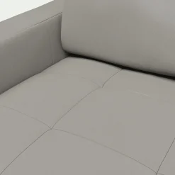 Canapé En Cuir|Canapé 4 Places*alinea Canapé d'angle réversible fixe en cuir de buffle avec accoudoirs 15cm - Gris borie