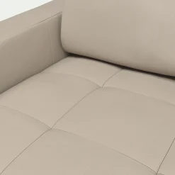 Canapé En Cuir|Canapé 4 Places*alinea Canapé d'angle réversible fixe en cuir de buffle avec accoudoirs 20cm - Beige