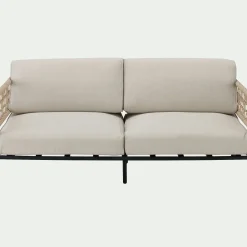 Canapé Extérieur*alinea Canapé de jardin en acier et corde - (2 places) Beige