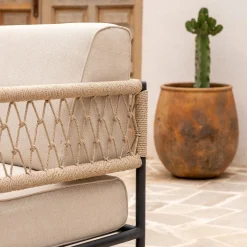 Canapé Extérieur*alinea Canapé de jardin en acier et corde - (2 places) Beige