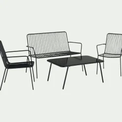 Canapé Extérieur*alinea Canapé de jardin en acier - (2 places) Noir