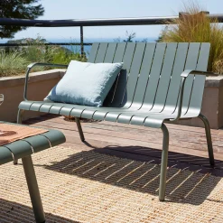 Fauteuil De Jardin|Salon De Jardin Bas*alinea Canapé de jardin en aluminium - cèdre (2 places) Vert