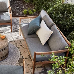 Canapé Extérieur|Fauteuil De Jardin*alinea Canapé de jardin en teck recyclé - (2 places) Gris