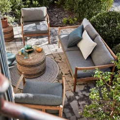 Canapé Extérieur|Fauteuil De Jardin*alinea Canapé de jardin en teck recyclé - (2 places) Gris