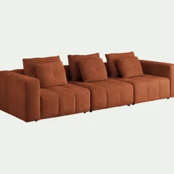 Canapé En Tissu|Canapé 3 Places*alinea Canapé droit modulable en tissu Benjo - brun rustrel Marron