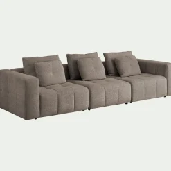 Canapé En Tissu|Canapé Modulable*alinea Canapé droit modulable en tissu Benjo - vesuve Gris