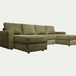 Canapé En Tissu|Canapé 4 Places*alinea Canapé en U conible en tissu tramé - cèdre Vert