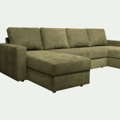 Canapé En Tissu|Canapé 4 Places*alinea Canapé en U conible en tissu tramé - cèdre Vert