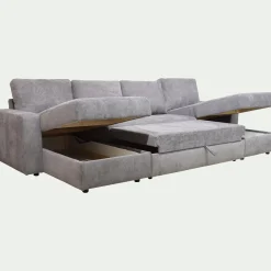 Canapé En Tissu|Canapé 5 Places*alinea Canapé en U convertible en tissu tramé - restanque Gris