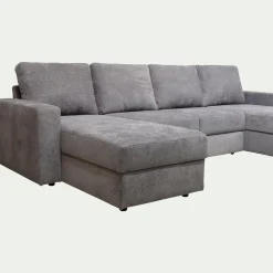 Canapé En Tissu|Canapé 5 Places*alinea Canapé en U convertible en tissu tramé - restanque Gris