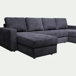 Canapé En Tissu|Canapé 4 Places*alinea Canapé en U convertible en tissu tramé - calabrun Bleu