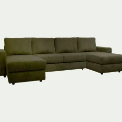 Canapé En Velours|Canapé En Tissu*alinea Canapé en U conible en velours côtelé - cèdre Vert