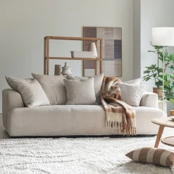 Canapé En Tissu|Canapé 4 Places*alinea Canapé fixe 4 places en tissu - ventoux Blanc