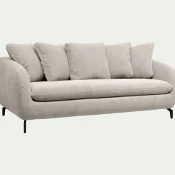 Canapé 3 Places*alinea Canapé fixe 3 places en tissu tramé - roucas Beige